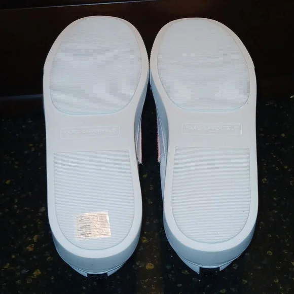 Women's White Sneakers with Multicolor Strap Karl Lagerfeld New - Picture 9 of 11